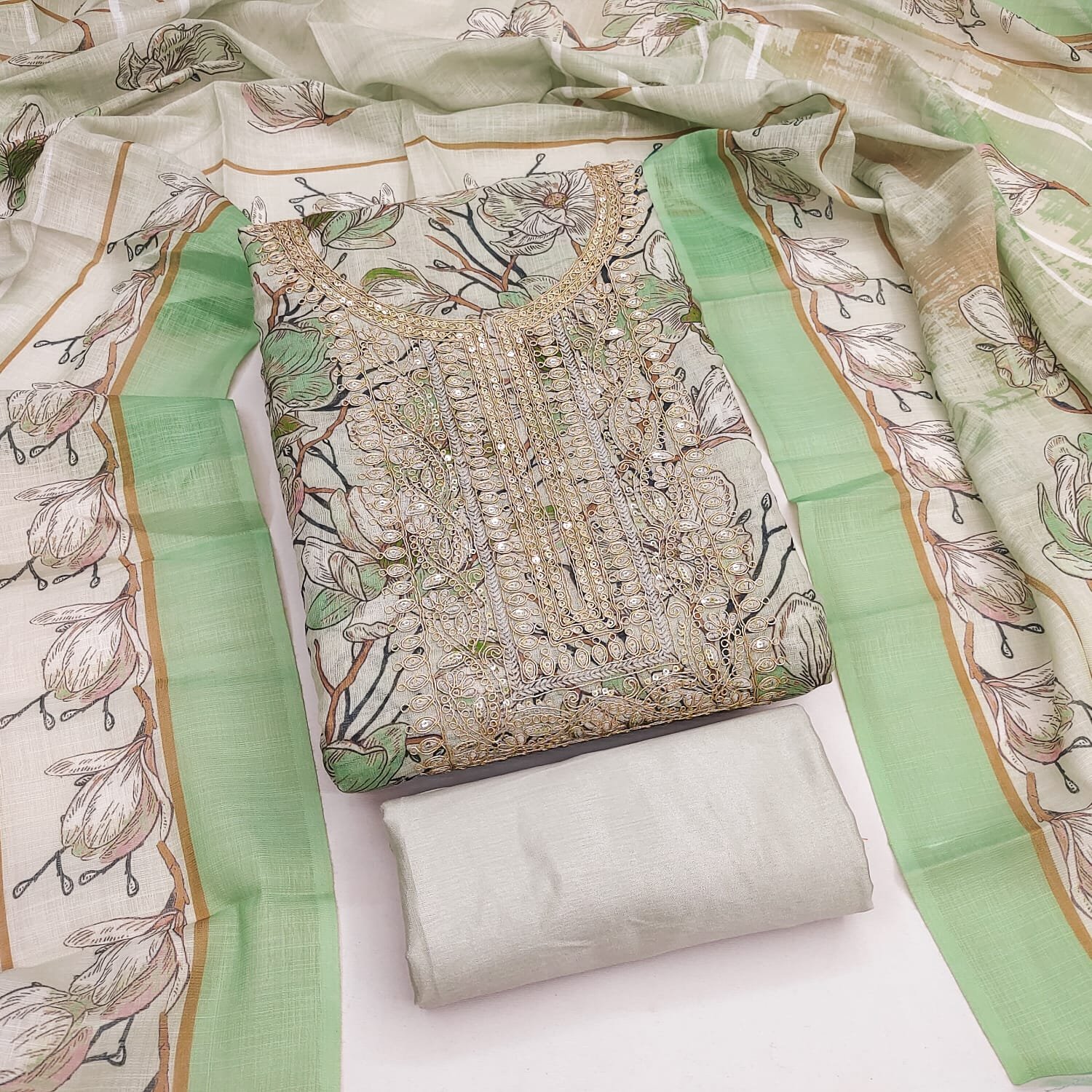 Indian Villa Lilan Cotton Pakistani Suit Material Under 1000 - Image 7