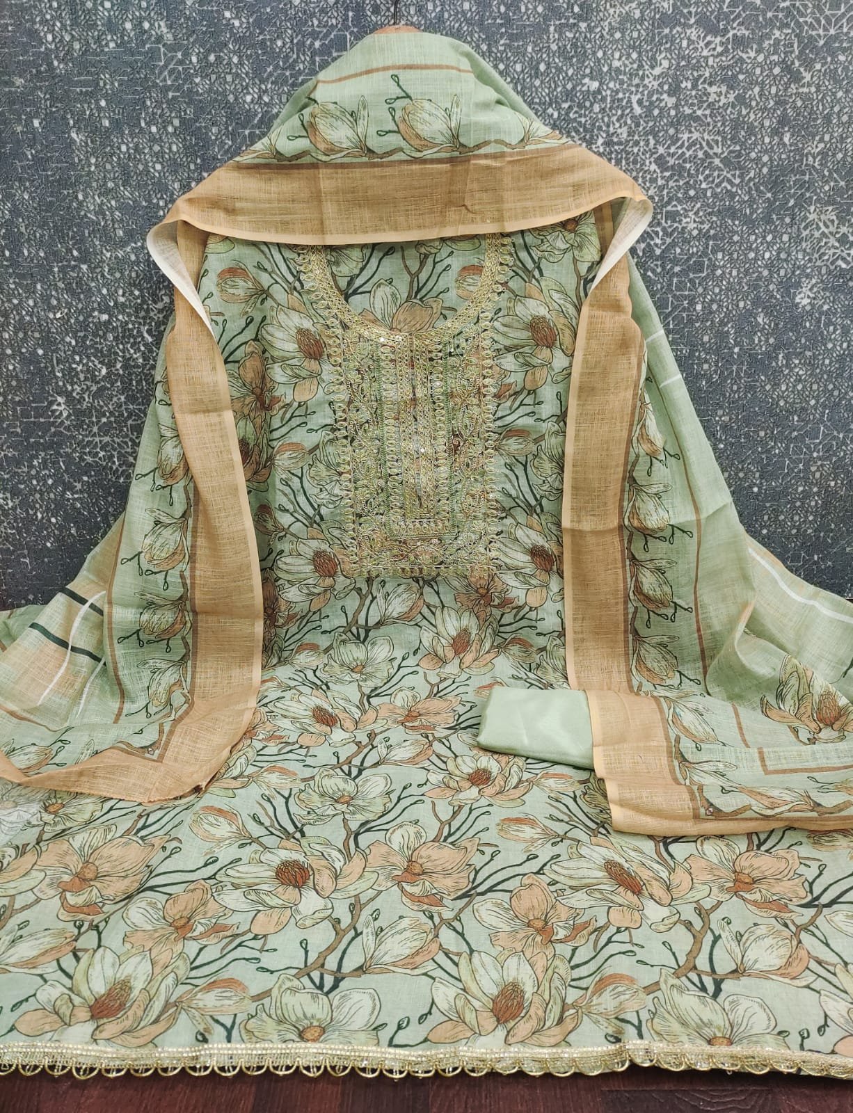 Indian Villa Lilan Cotton Pakistani Suit Material Under 1000 - Image 6