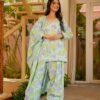 Sky Blue Cotton Farshi Salwar Suit for Women Under ₹1500 with Floral Digital Print