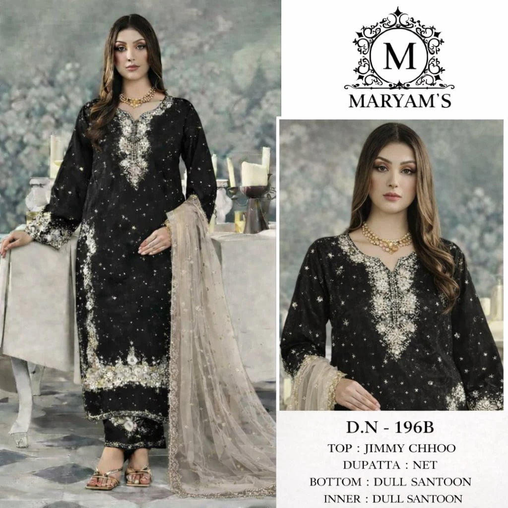Pakistani Suit black Heavy Jimmy Choo party wear embroidered suit with hand moti and mirror work
