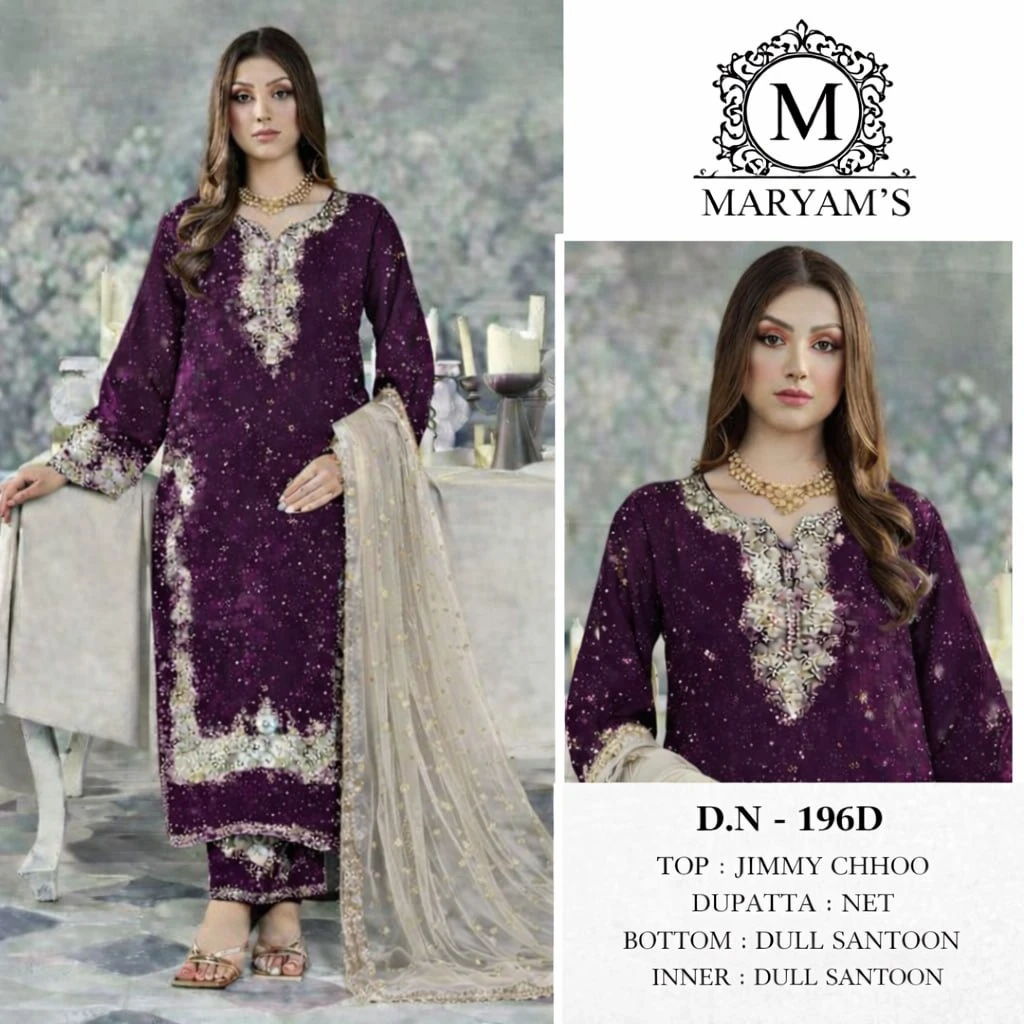 Pakistani Suit heavy Jimmy Choo purple party wear embroidered suit with hand moti work